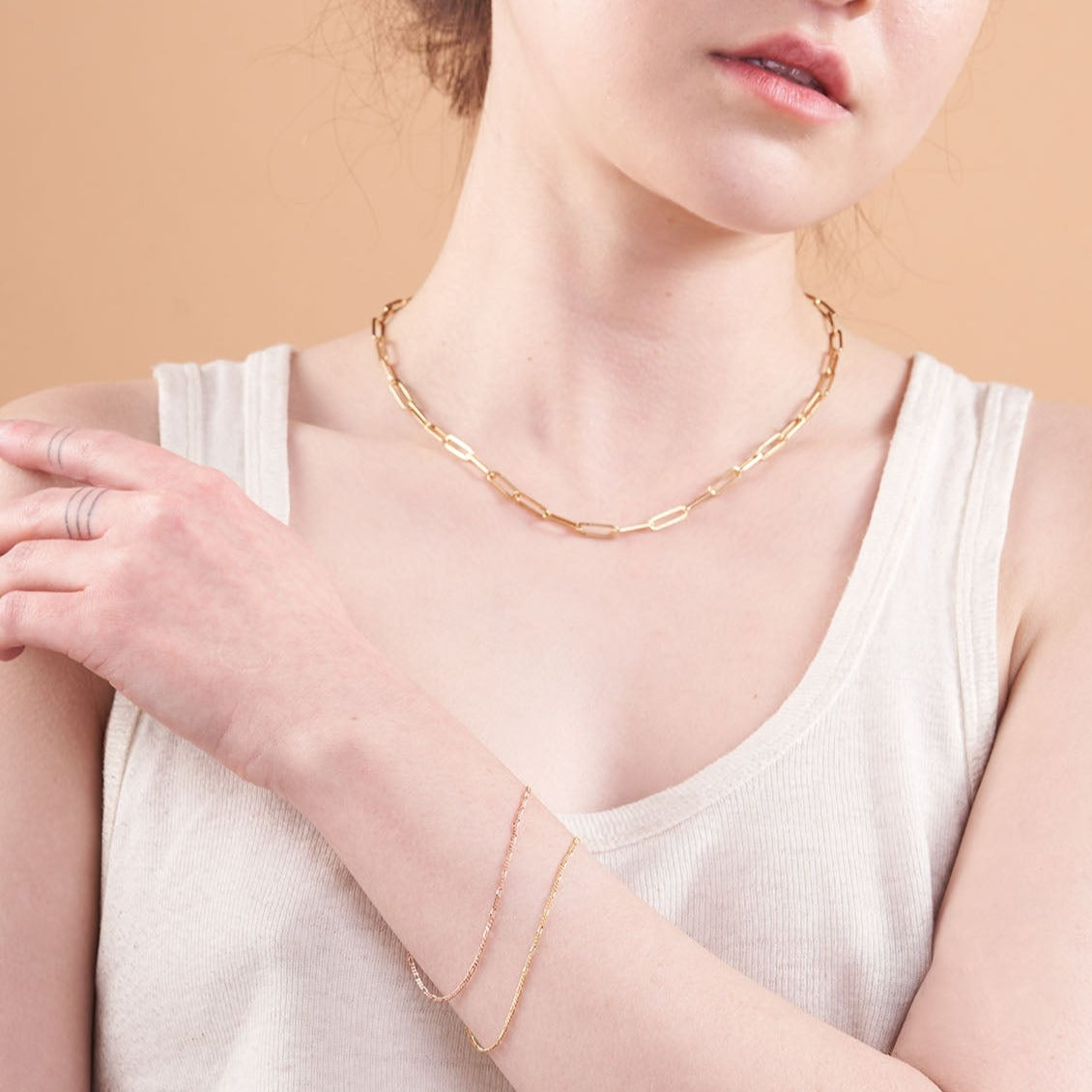 Golden Reflections Link Necklace